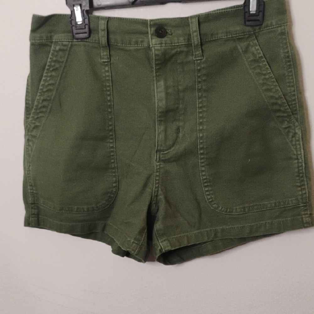 Madewell Women’s Green Cargo Shorts Size 28 Utility Pockets Casual Summer